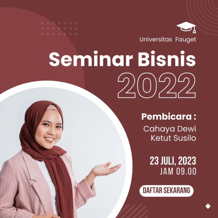 Contoh desain cdr buat instragram acara seminar